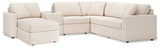 Pillar Peak 6-Piece Sectional with Ottoman in Oyster from Ashley - Luna Furniture