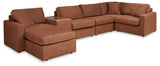 Pillar Peak 6-Piece Sectional with Ottoman in Spice from Ashley - Luna Furniture