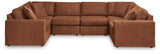 Pillar Peak 6-Piece Sectional with Ottoman in Spice from Ashley - Luna Furniture