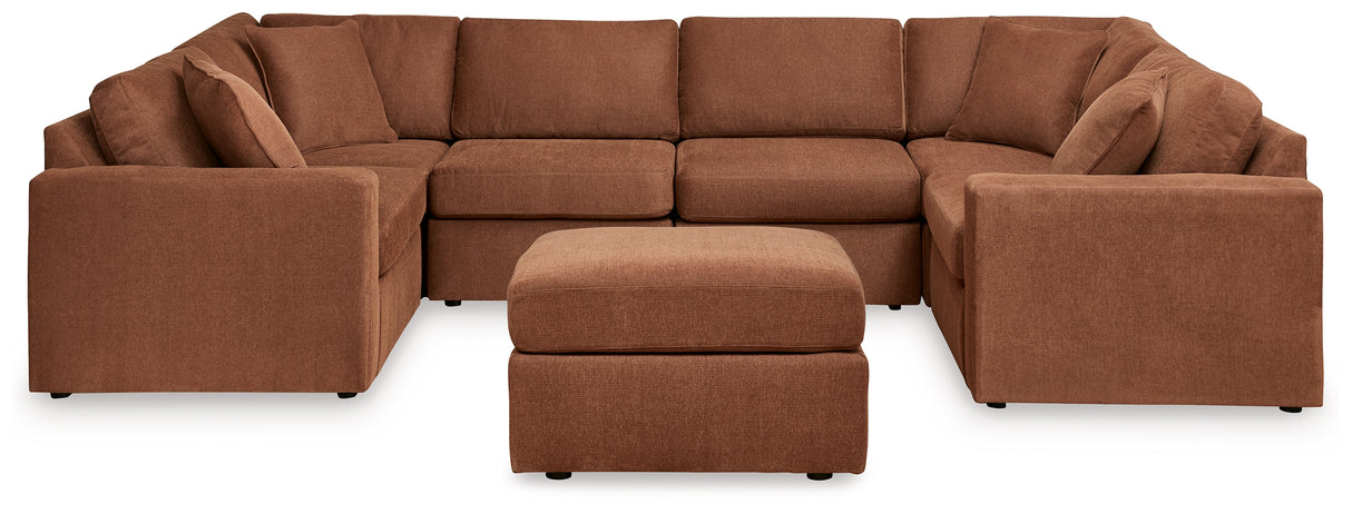 Pillar Peak 6-Piece Sectional with Ottoman in Spice from Ashley - Luna Furniture