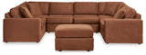 Pillar Peak 6-Piece Sectional with Ottoman in Spice from Ashley - Luna Furniture