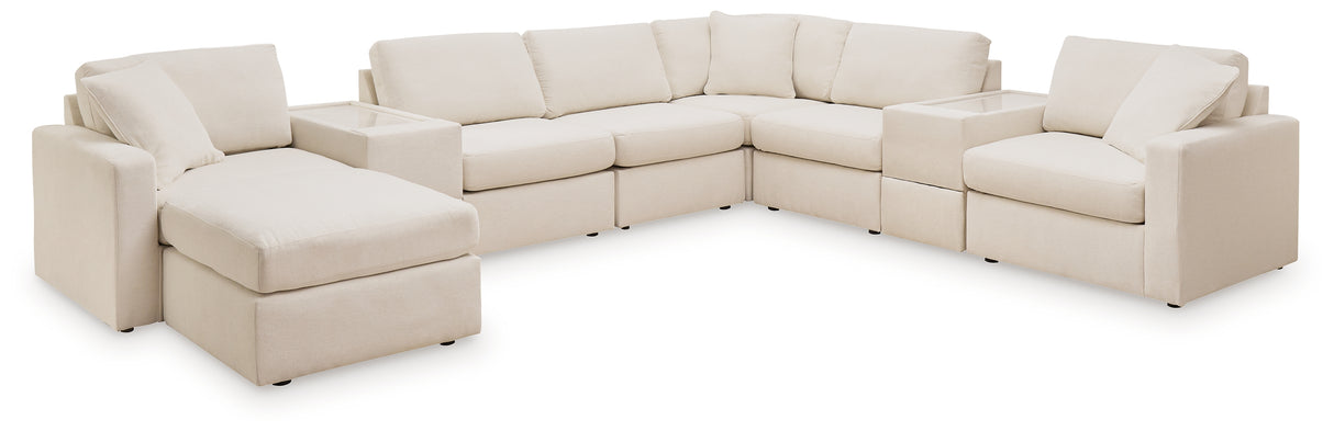 Pillar Peak 8-Piece Sectional with Ottoman in Oyster from Ashley - Luna Furniture