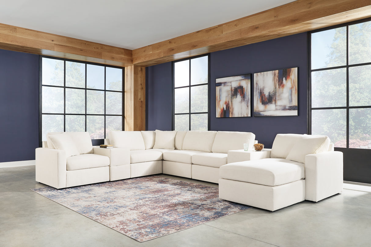 Pillar Peak 8-Piece Sectional with Ottoman in Oyster from Ashley - Luna Furniture