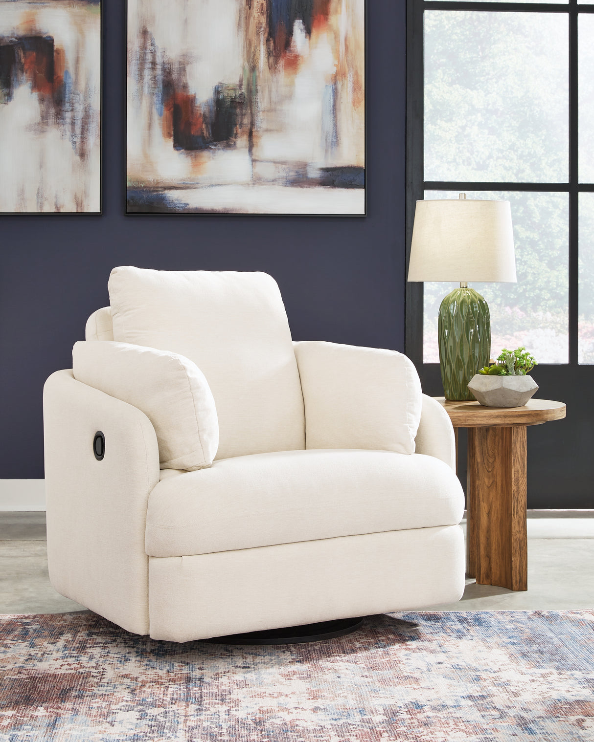 Pillar Peak Oyster Swivel Glider Recliner from Ashley - Luna Furniture