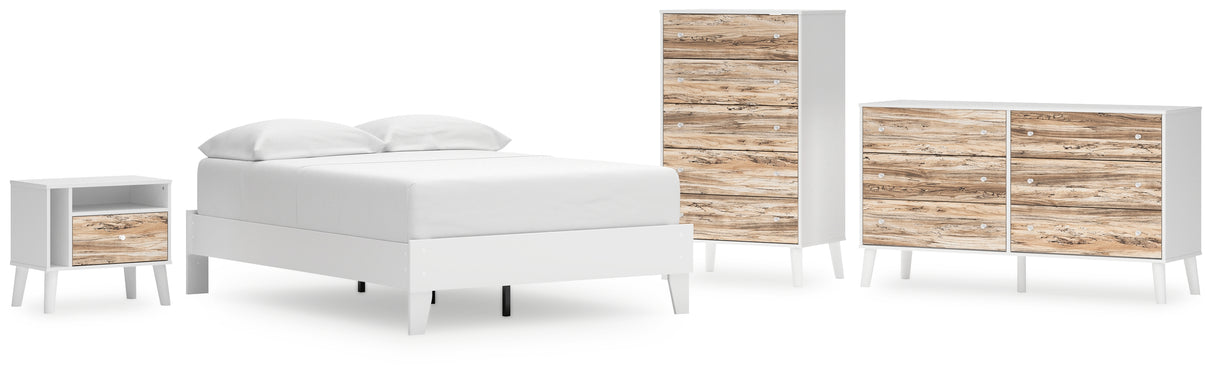 Piperton Full Platform Bed with Dresser, Chest and Nightstand in White from Ashley - Luna Furniture