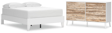 Piperton Full Platform Bed with Dresser in White from Ashley - Luna Furniture