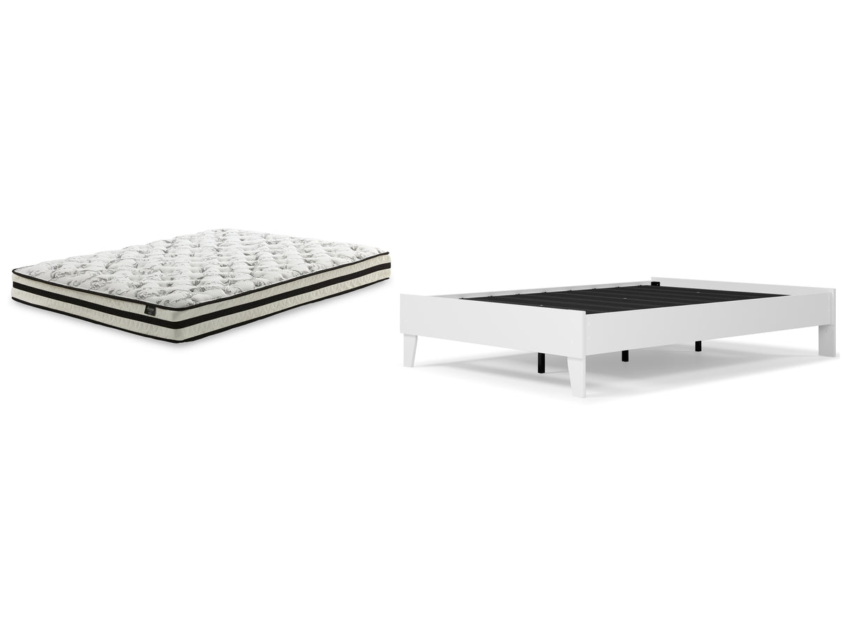 Piperton Full Platform Bed with Mattress in White - PKG018195