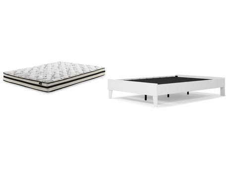 Piperton Full Platform Bed with Mattress in White - PKG018195