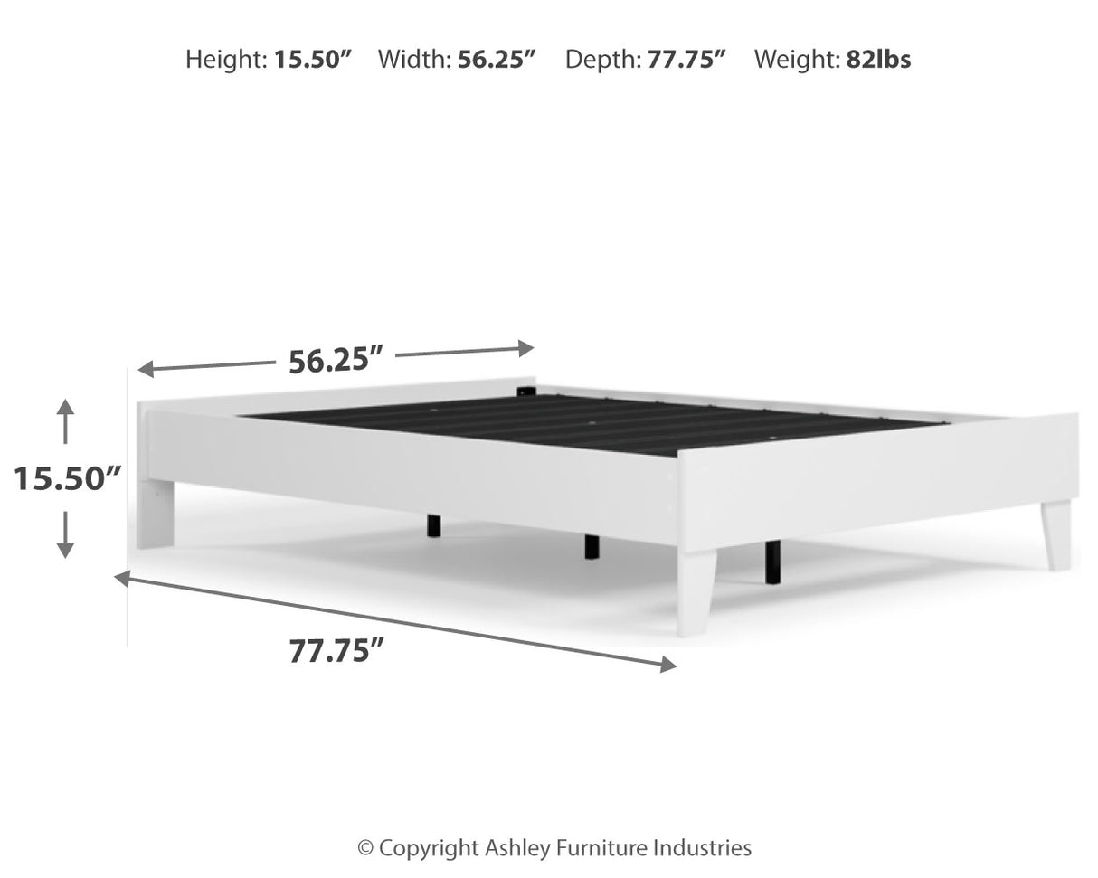 Piperton Full Platform Bed with Mattress in White - PKG018195