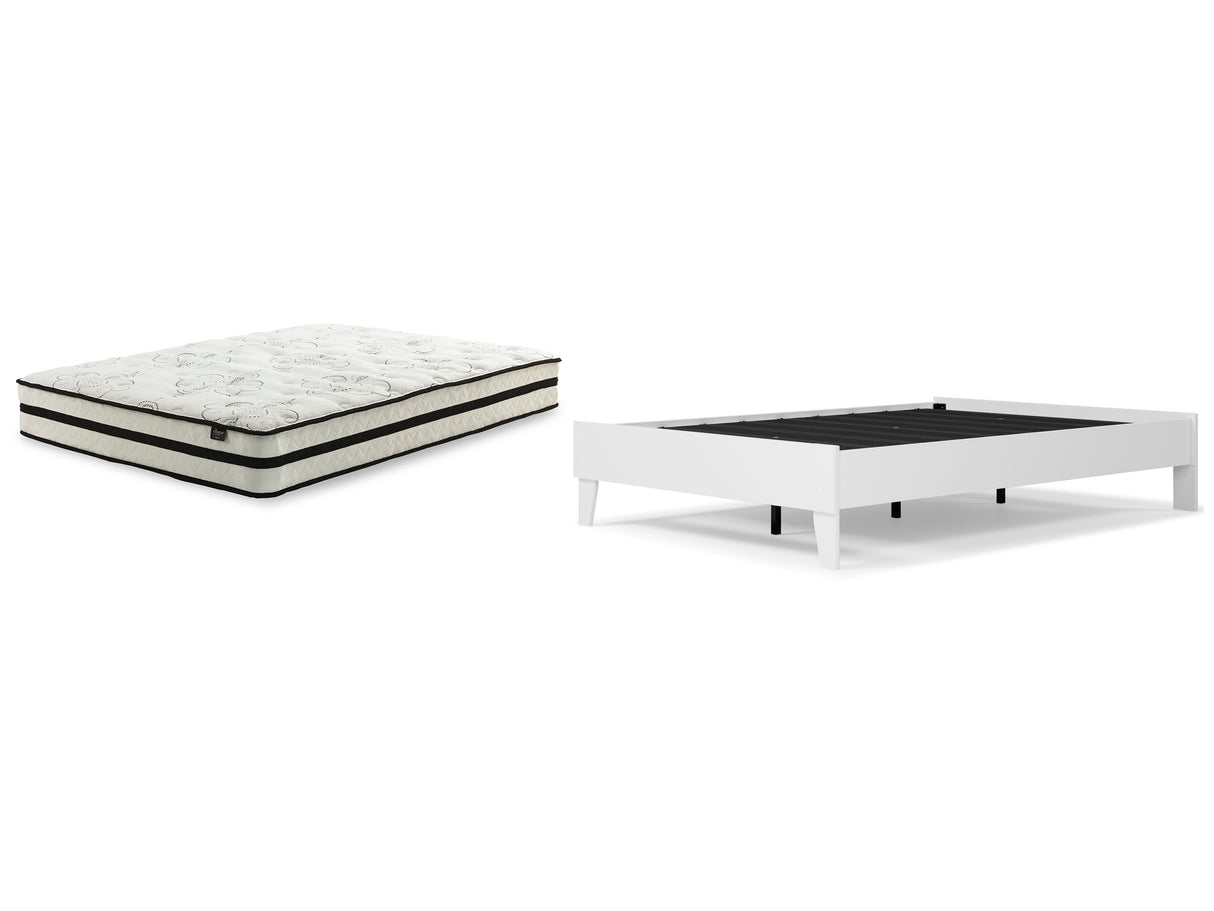 Piperton Full Platform Bed with Mattress in White - PKG018196