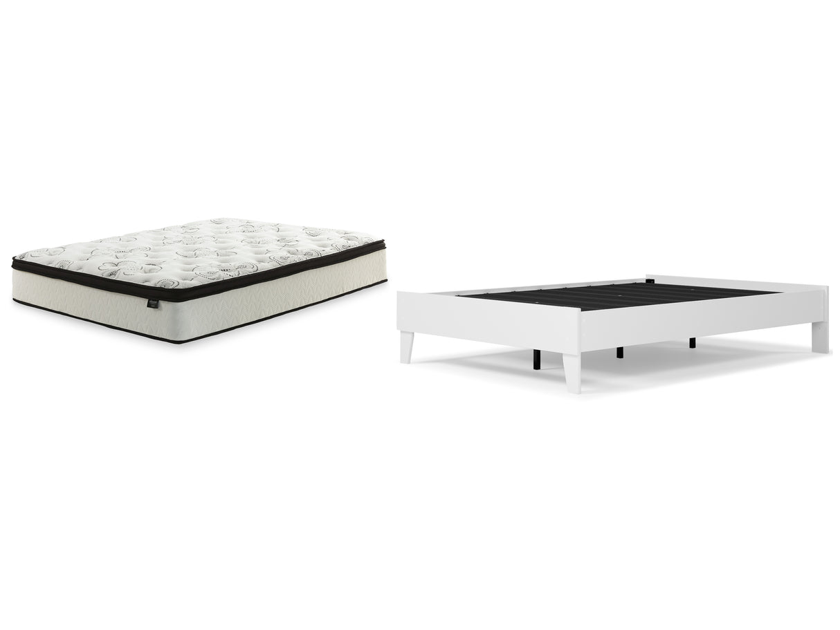 Piperton Full Platform Bed with Mattress in White from Ashley - Luna Furniture