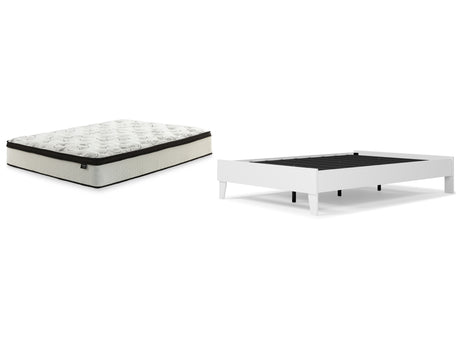 Piperton Full Platform Bed with Mattress in White - PKG018197