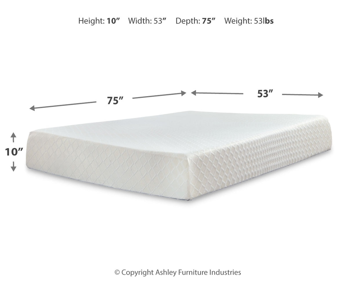 Piperton Full Platform Bed with Mattress in White - PKG018198