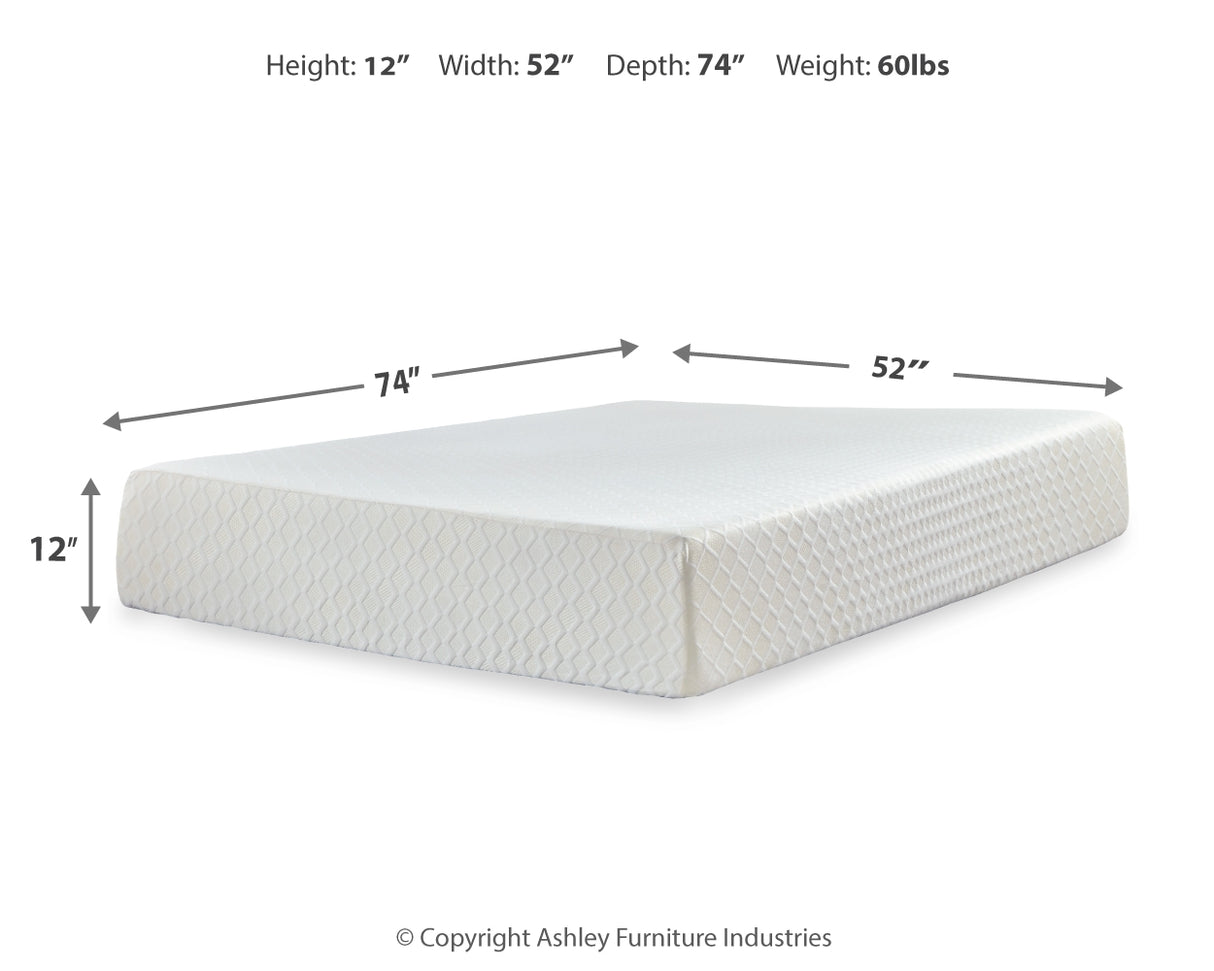 Piperton Full Platform Bed with Mattress in White - PKG018200