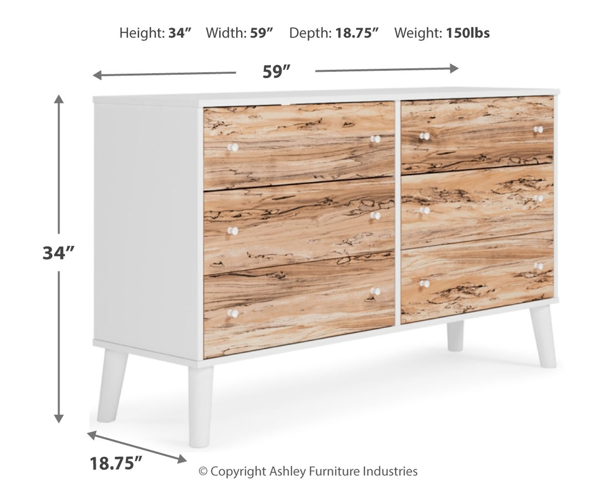 Piperton Full Tent Bed with Dresser, Chest and Nightstand in Two-tone Brown/White from Ashley - Luna Furniture