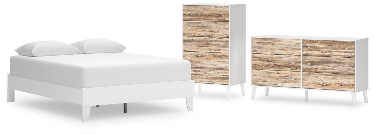 Piperton Queen Platform Bed with Dresser and Chest in White from Ashley - Luna Furniture