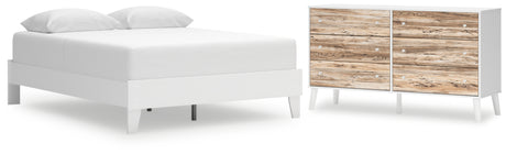 Piperton Queen Platform Bed with Dresser in White from Ashley - Luna Furniture