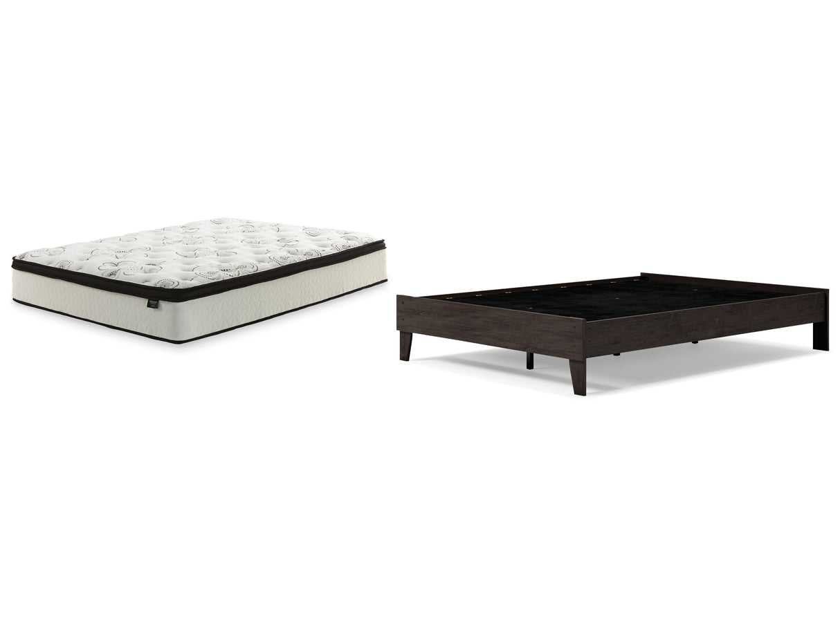 Piperton Queen Platform Bed with Mattress in White - PKG018383