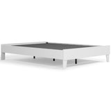 Piperton Queen Platform Bed with Mattress in White - PKG018383