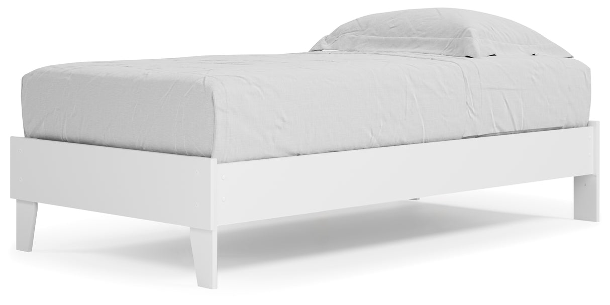 Piperton Twin Platform Bed with Dresser and 2 Nightstands in White from Ashley - Luna Furniture