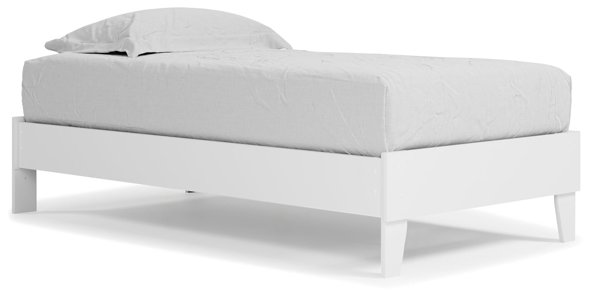 Piperton Twin Platform Bed with Dresser and 2 Nightstands in White from Ashley - Luna Furniture