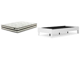 Piperton Twin Platform Bed with Mattress in White - PKG018190