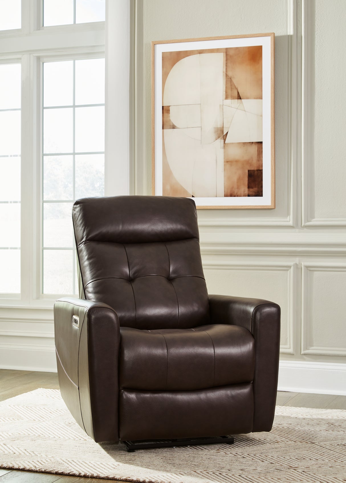 Pisgham Chocolate Power Recliner - U1050013 - Luna Furniture