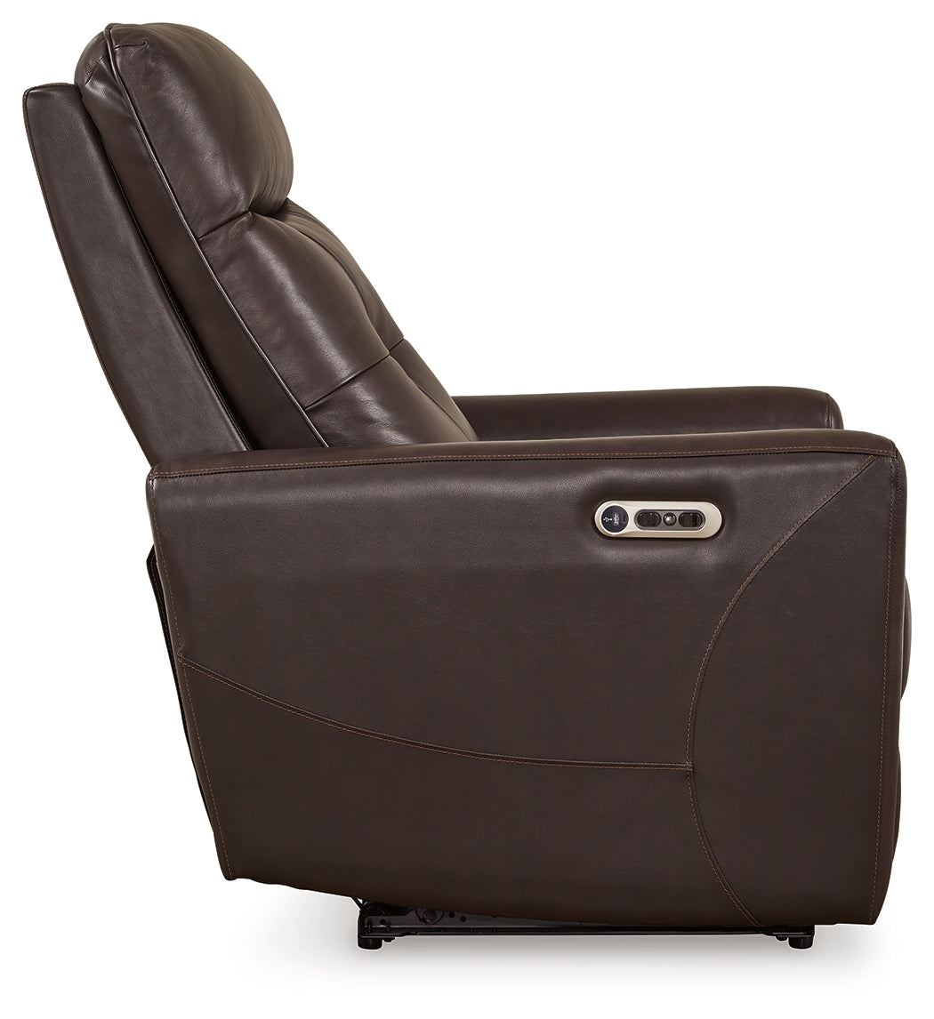 Pisgham Chocolate Power Recliner - U1050013 - Luna Furniture