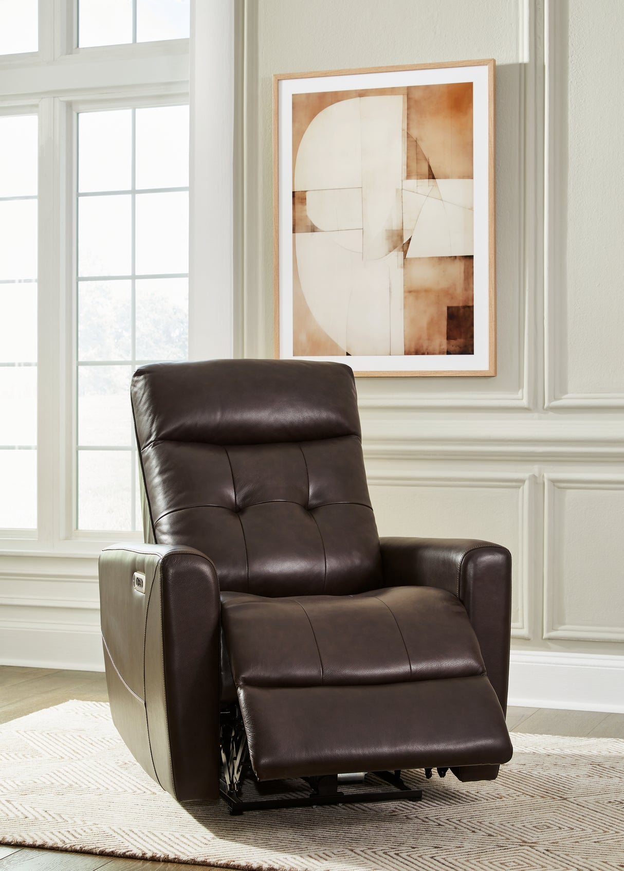 Pisgham Chocolate Power Recliner - U1050013 - Luna Furniture