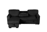 Poland Black Reversible Sectional With Pull-Out Bed from Happy Homes - Luna Furniture