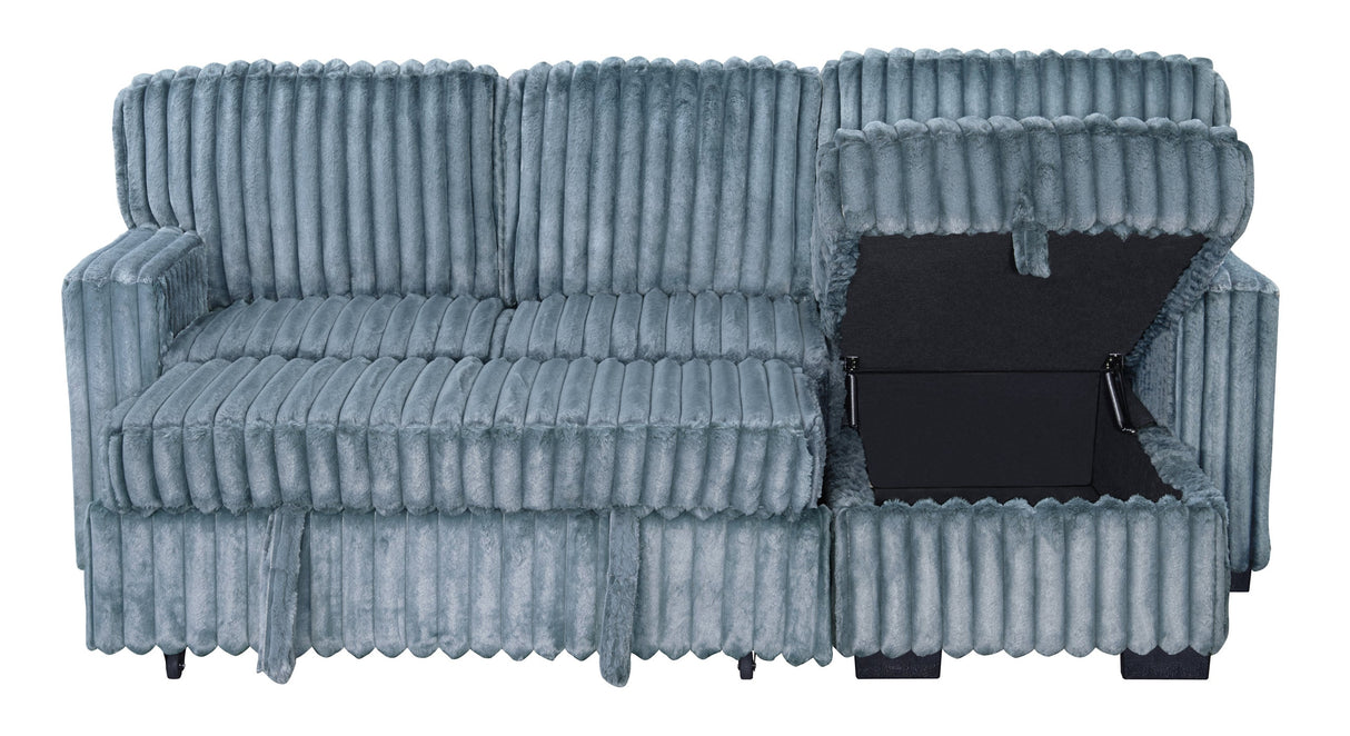 Poland Charcoal Reversible Sectional With Pull-Out Bed from Happy Homes - Luna Furniture