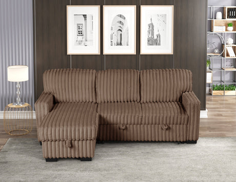 Poland Mocha Reversible Sectional With Pull-Out Bed from Happy Homes - Luna Furniture