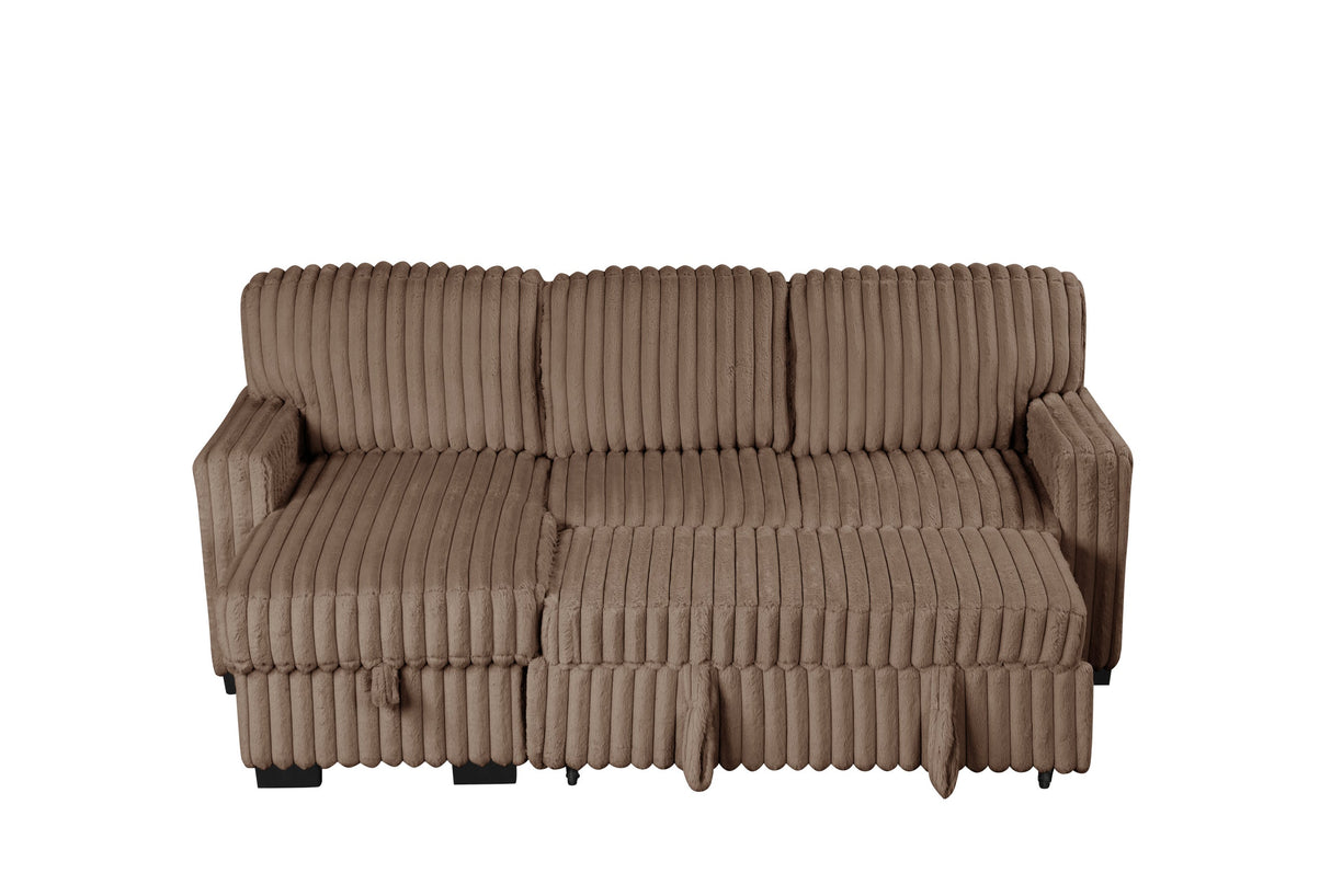 Poland Mocha Reversible Sectional With Pull-Out Bed from Happy Homes - Luna Furniture