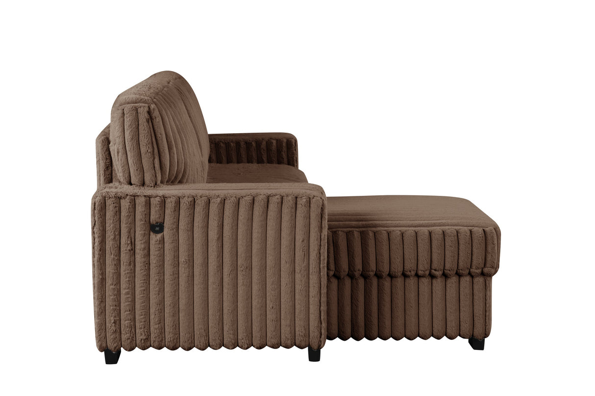 Poland Mocha Reversible Sectional With Pull-Out Bed from Happy Homes - Luna Furniture