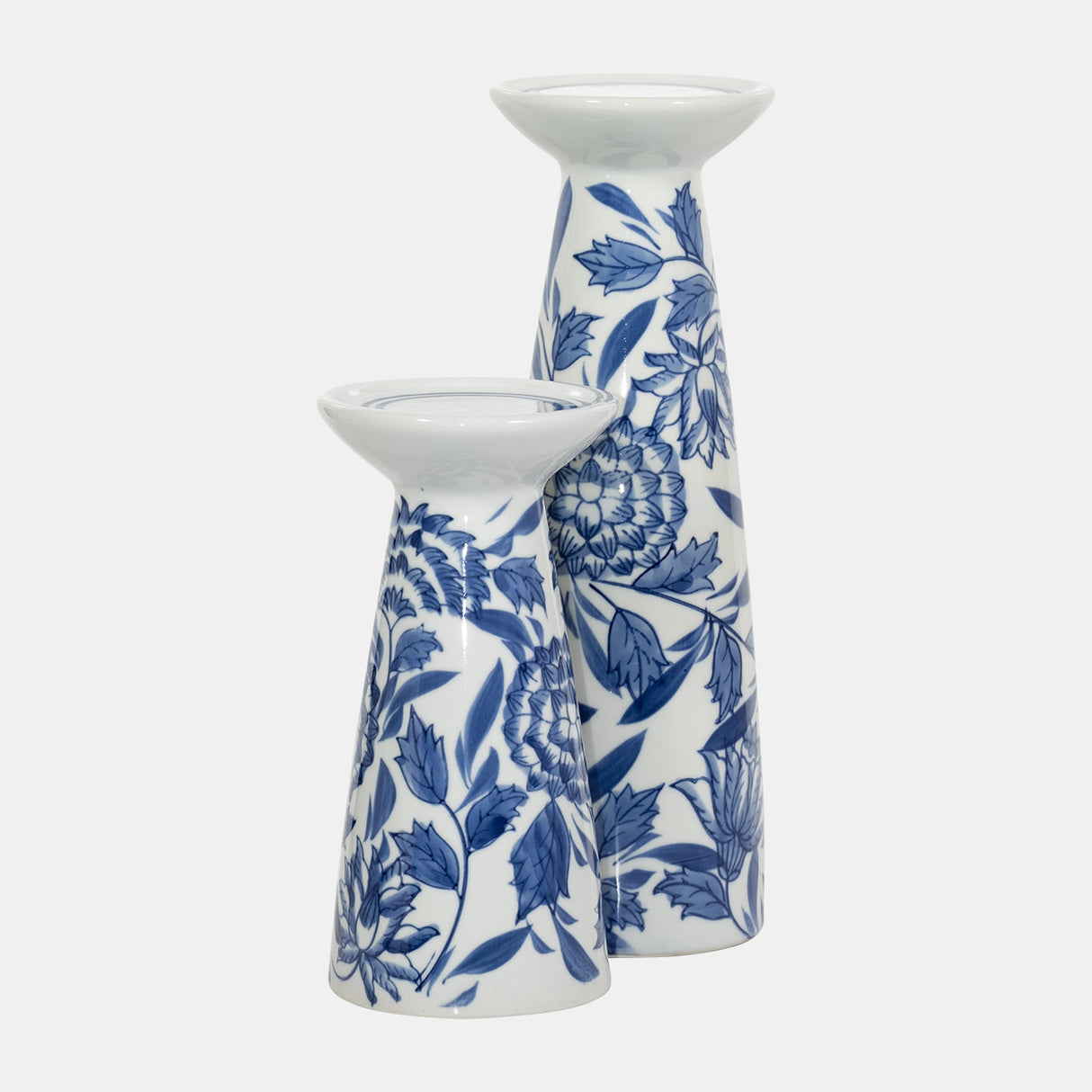 Porc,12"h Chinoiserie Candle Holder,blue/wht from Sagebrook Home - Luna Furniture