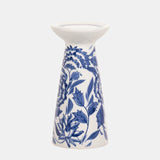 Porc,8"h Chinoiserie Candle Holder,blue/wht from Sagebrook Home - Luna Furniture