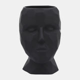 Porcelain, 6" Dia Face Vase, Black from Sagebrook Home - Luna Furniture