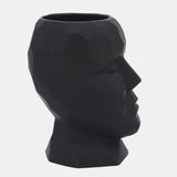 Porcelain, 6" Dia Face Vase, Black from Sagebrook Home - Luna Furniture