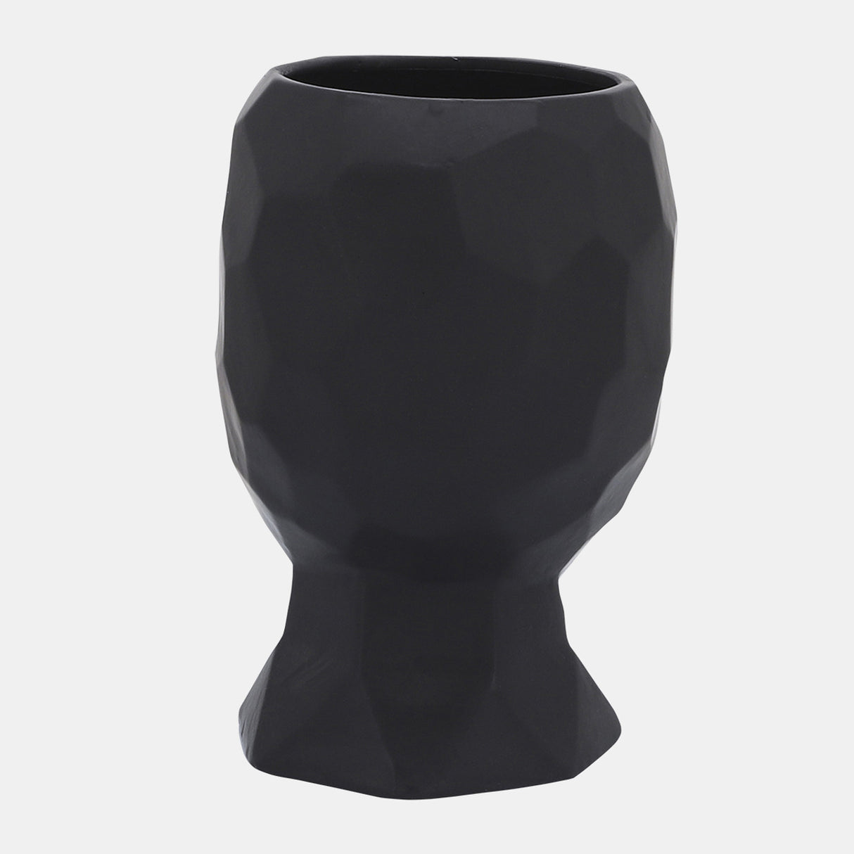 Porcelain, 6" Dia Face Vase, Black from Sagebrook Home - Luna Furniture