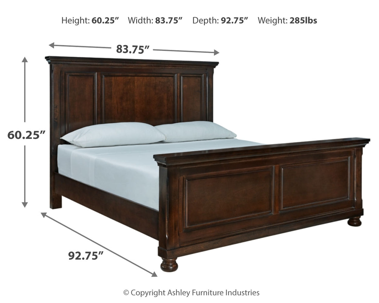 Porter California King Panel Bed with Dresser in Rustic Brown from Ashley - Luna Furniture