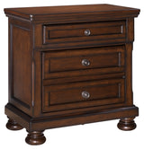 Porter California King Panel Bed with Mirrored Dresser, Chest and Nightstand in Rustic Brown from Ashley - Luna Furniture