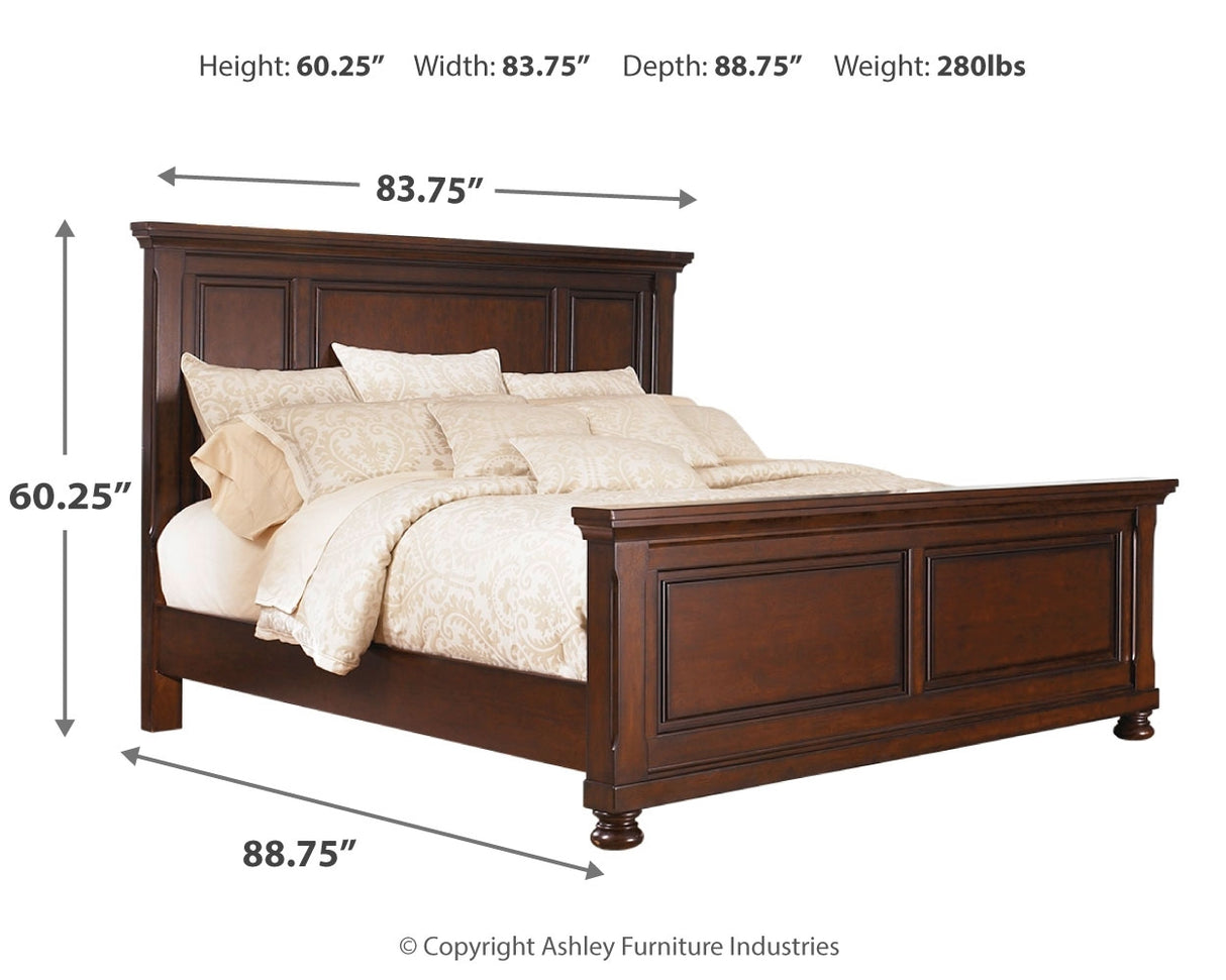 Porter King Panel Bed with Dresser in Rustic Brown from Ashley - Luna Furniture