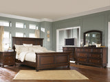 Porter King Panel Bed with Mirrored Dresser in Rustic Brown - PKG000001