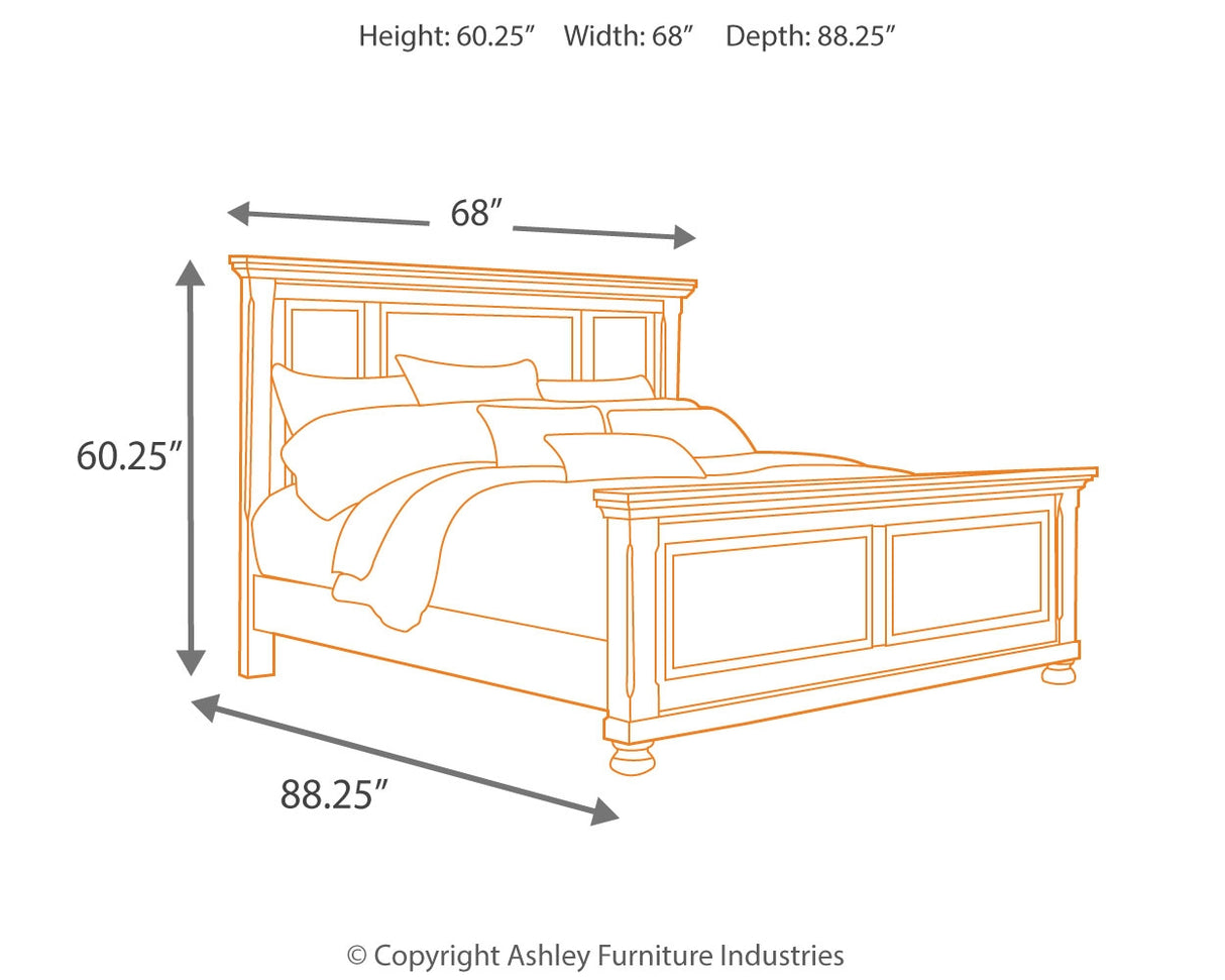 Porter Queen Panel Bed with Mirrored Dresser and Chest in Rustic Brown from Ashley - Luna Furniture