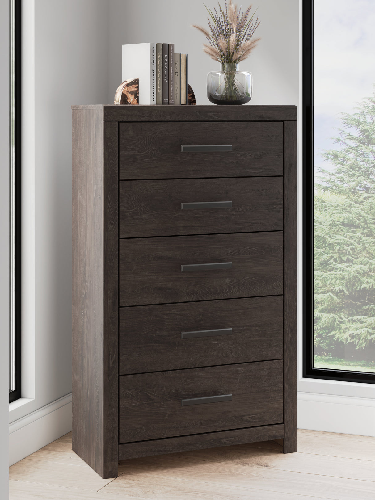 Prendonea Charcoal Chest of Drawers from Ashley - Luna Furniture