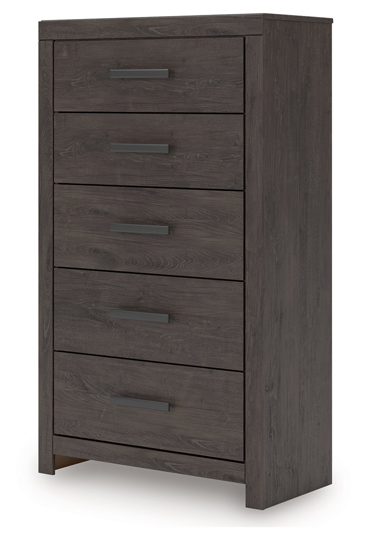 Prendonea Charcoal Chest of Drawers from Ashley - Luna Furniture