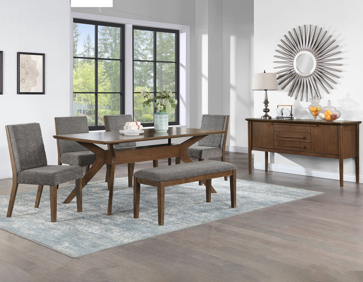 Quinn 6-Piece Dining Set(Table, Bench & 4 Side Chairs) from Steve Silver - Luna Furniture