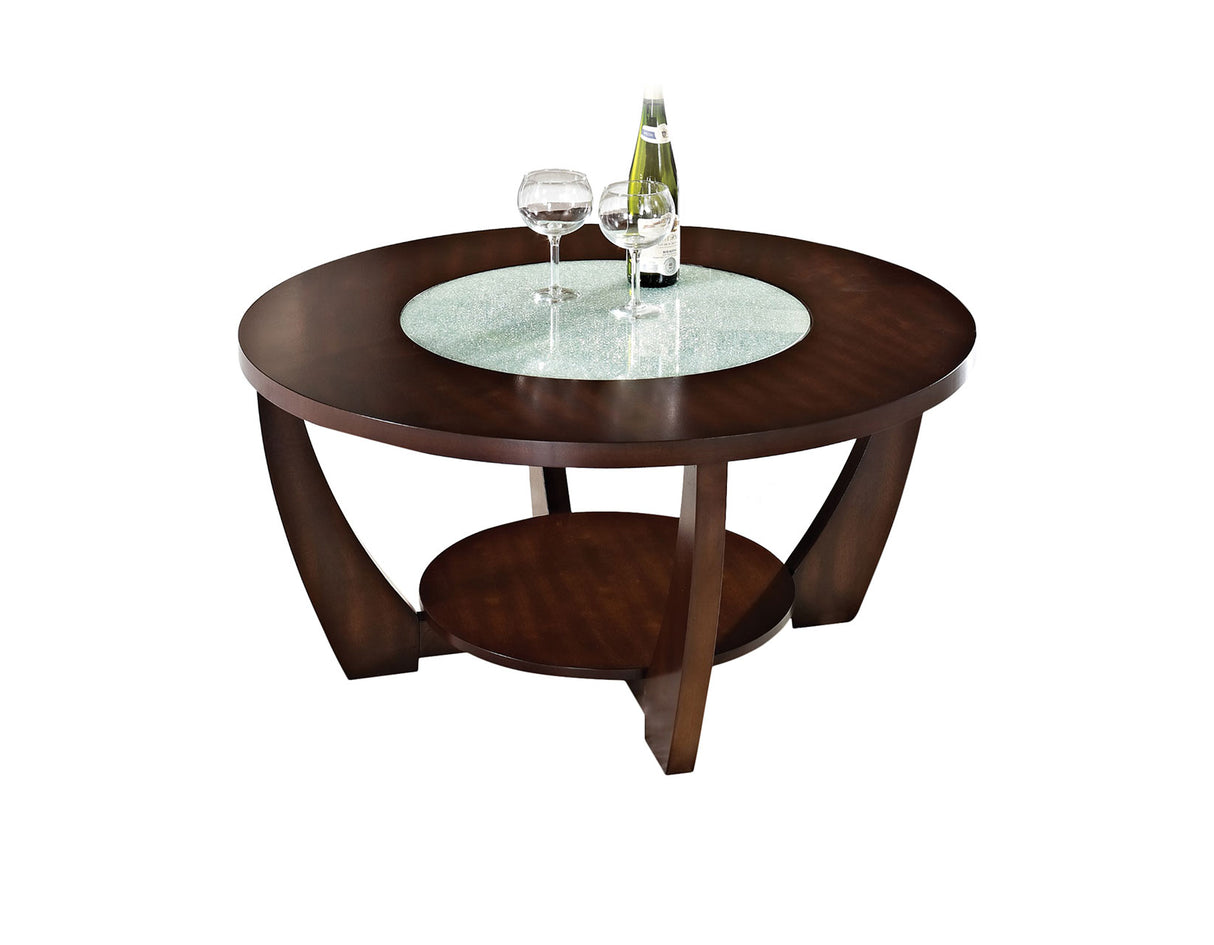 Rafael Cocktail Table w/Casters [15mm crack glass] from Steve Silver - Luna Furniture