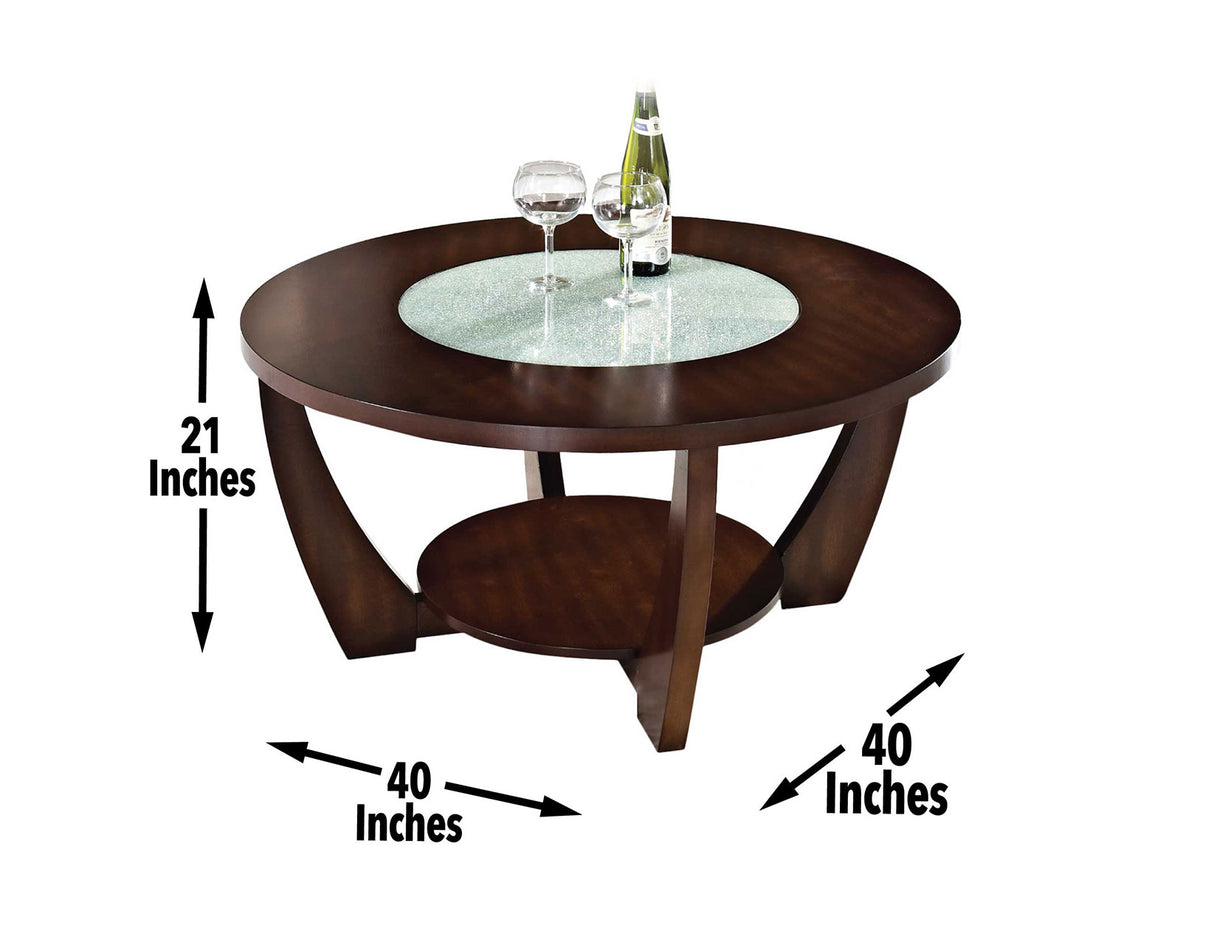 Rafael Cocktail Table w/Casters [15mm crack glass] from Steve Silver - Luna Furniture