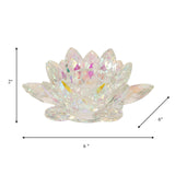 Rainbow Crystal Lotus Votive Holder 6" - 13211-14